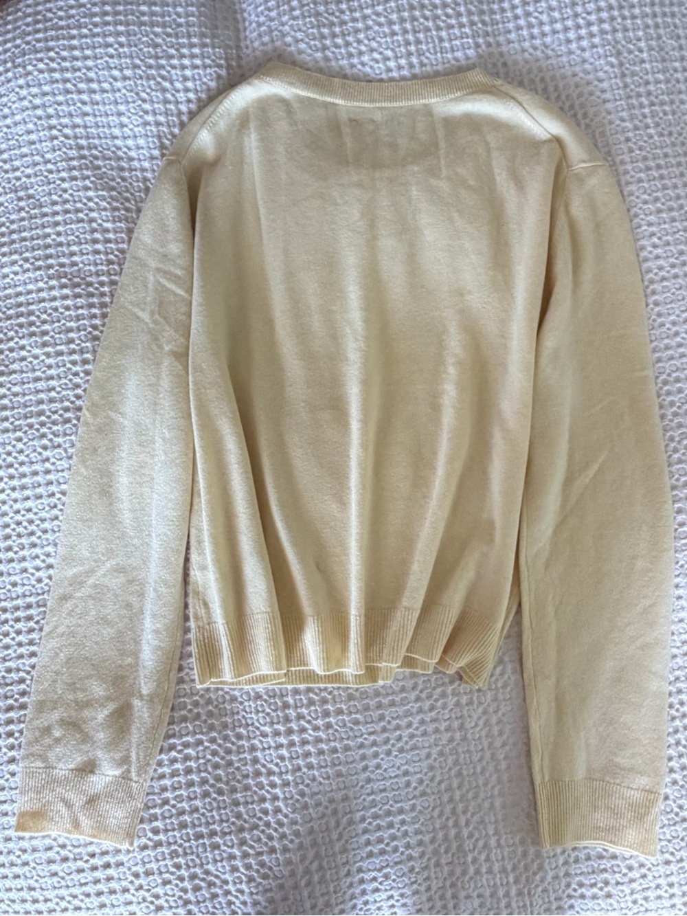 NWT Altar’d State 100% Cashmere Butter Yellow Sweater XL - Picture 6 of 10